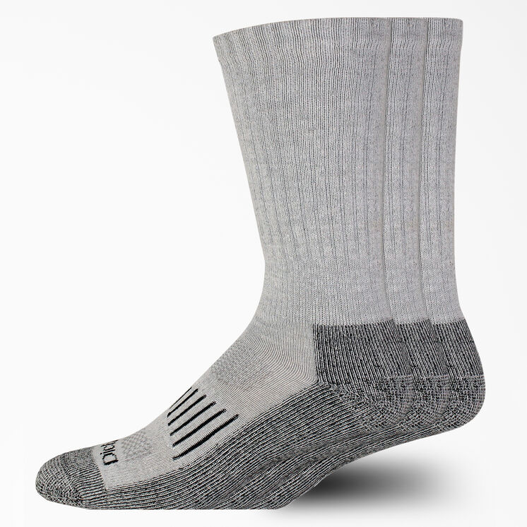 Heavyweight Crew Socks, Size 6-12, 3-Pack - Gray &#40;GY&#41;