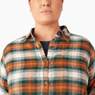 Women&#39;s Plus Long Sleeve Plaid Flannel Shirt - Forest/Copper Ombre Plaid &#40;C1T&#41;