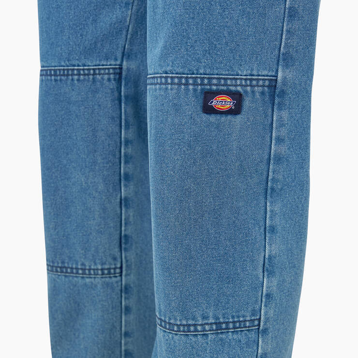 Loose Fit Double Knee Jeans - Stonewashed Vintage Blue (WVB) image number 7