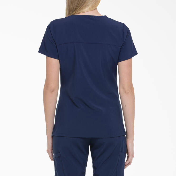 Women's EDS Essentials Mock Wrap Scrub Top - Navy Blue (NYPS) image number 2