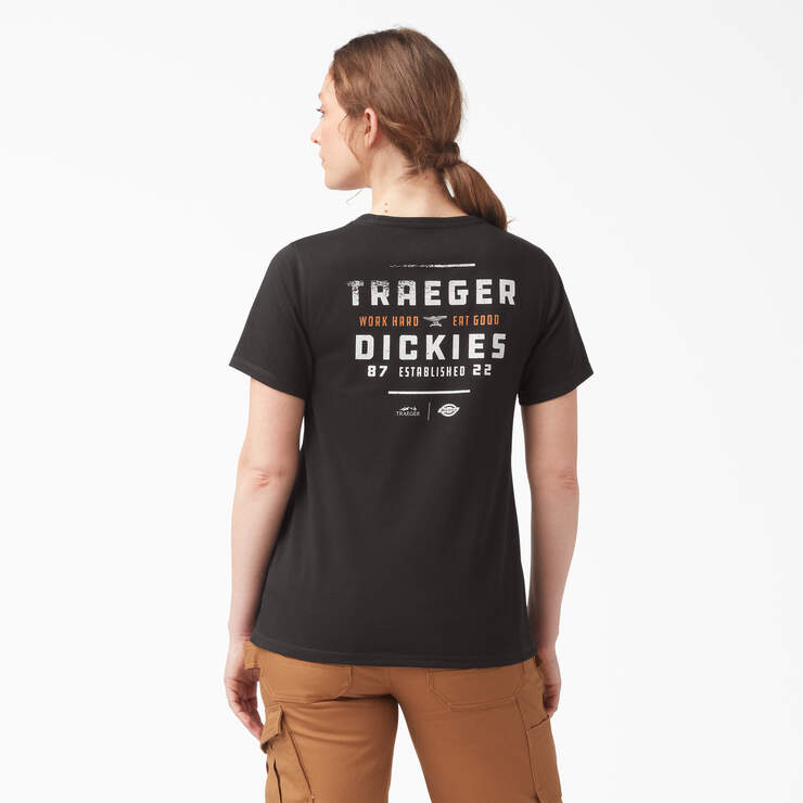 Traeger x Dickies Women's Pocket T-Shirt - Black (KBK) image number 1