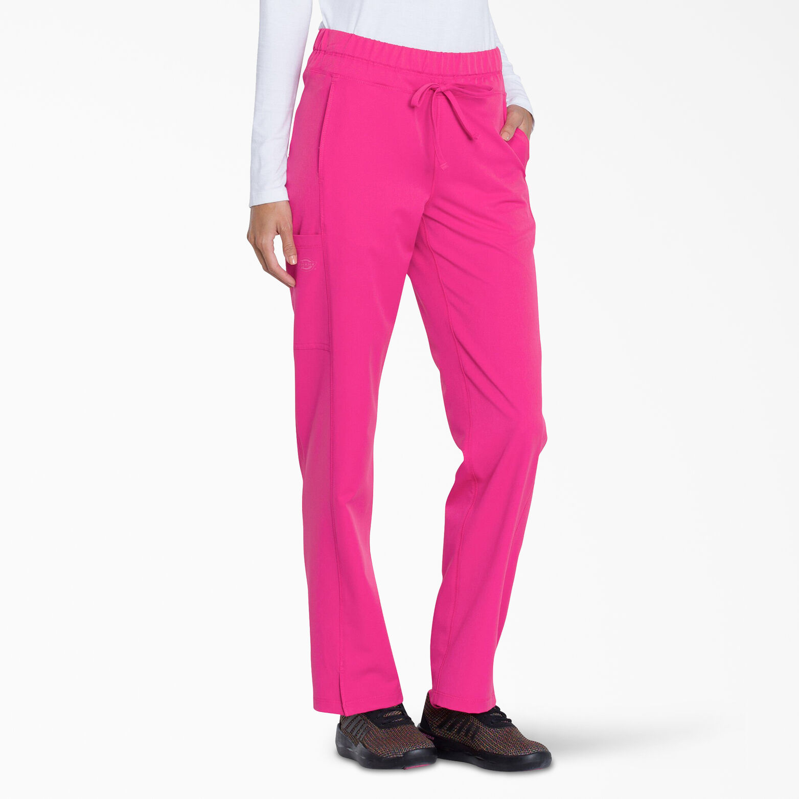 Mid Rise Straight Leg Drawstring Scrub Pants Hot Pink 2XL| Women's ...
