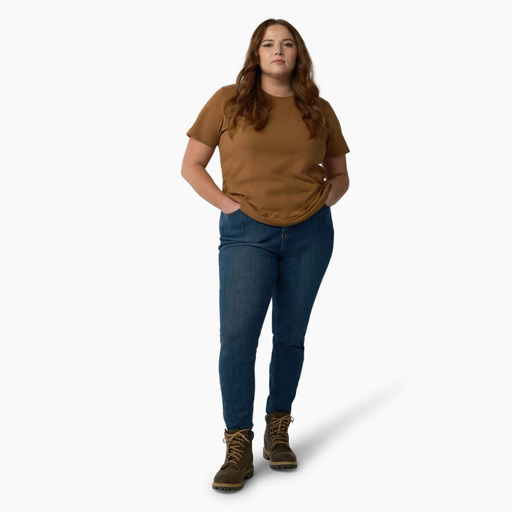 Women's Plus Heavyweight Short Sleeve Pocket T-Shirt - Brown Duck (BD) image number 4