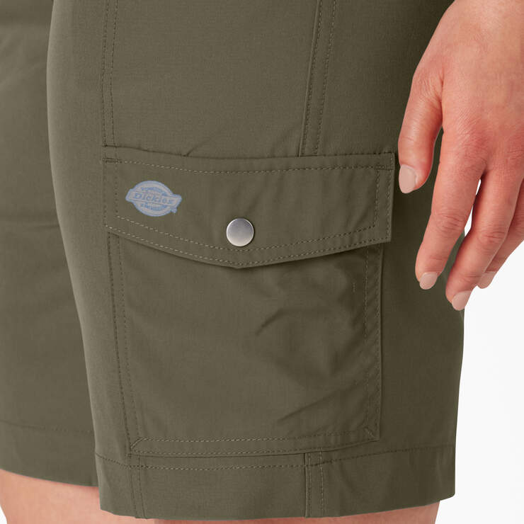 Women's Plus Cooling Slim Fit Cargo Shorts, 10" - Military Green (ML) image number 5