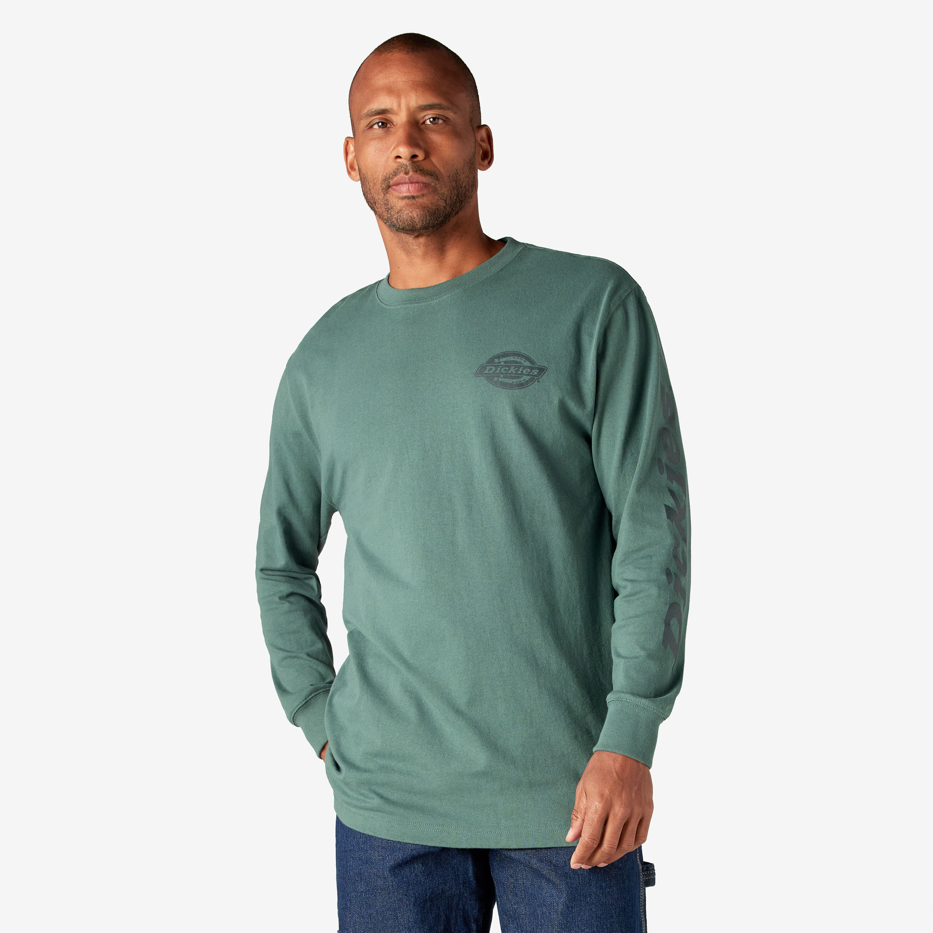 Dark green long sleeve t shirt clearance