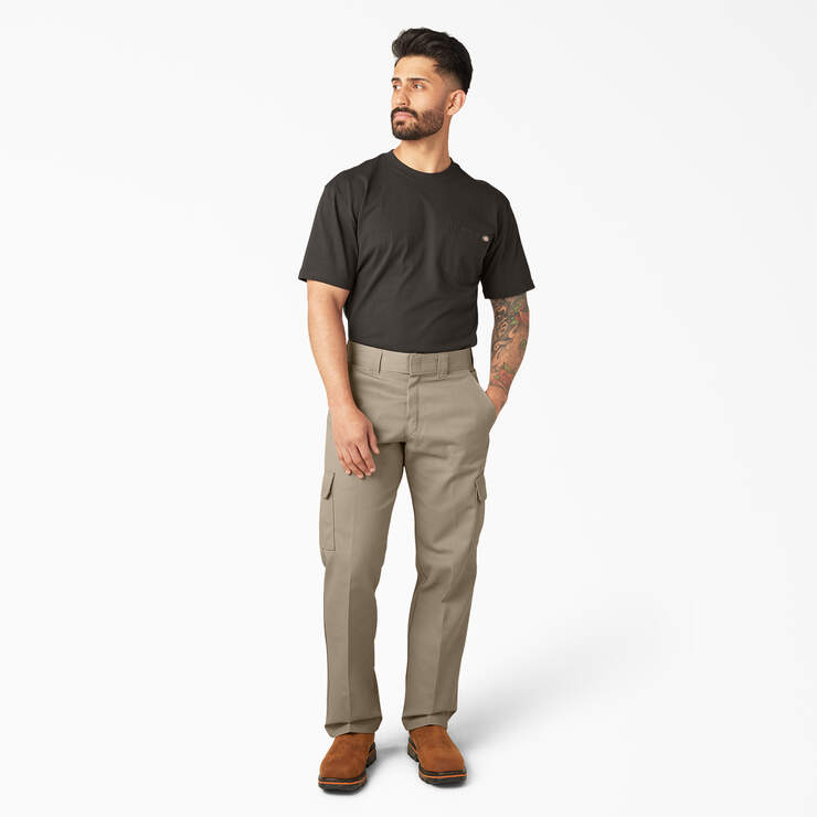 Relaxed Fit Cargo Work Pants - Desert Sand (DS) image number 4