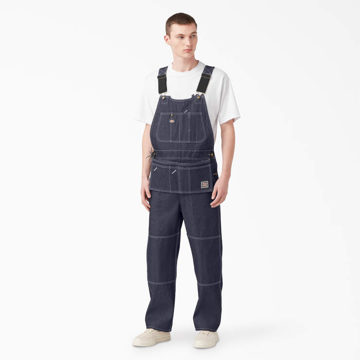 100 Year Denim Double Knee Bib Overalls - Indigo Blue (NB) image number 1