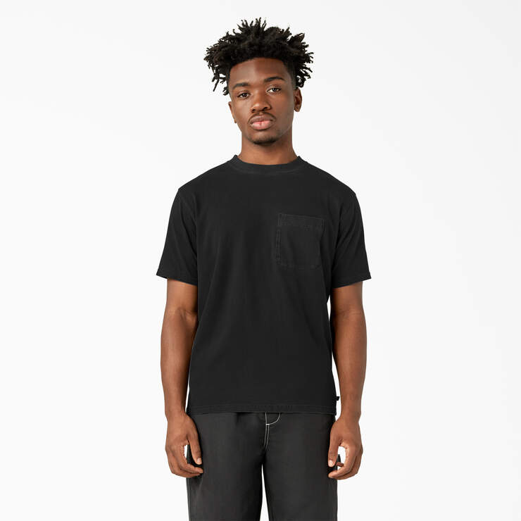 Dickies Premium Collection Pocket T-Shirt - Black Pigment Wash (BWG) image number 1