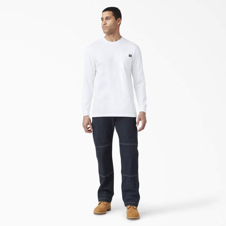 Cooling Long Sleeve Pocket T-Shirt - White (WH) image number 6