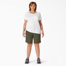 Women&#39;s Plus Cooling Slim Fit Cargo Shorts, 10&quot; - Military Green &#40;ML&#41;