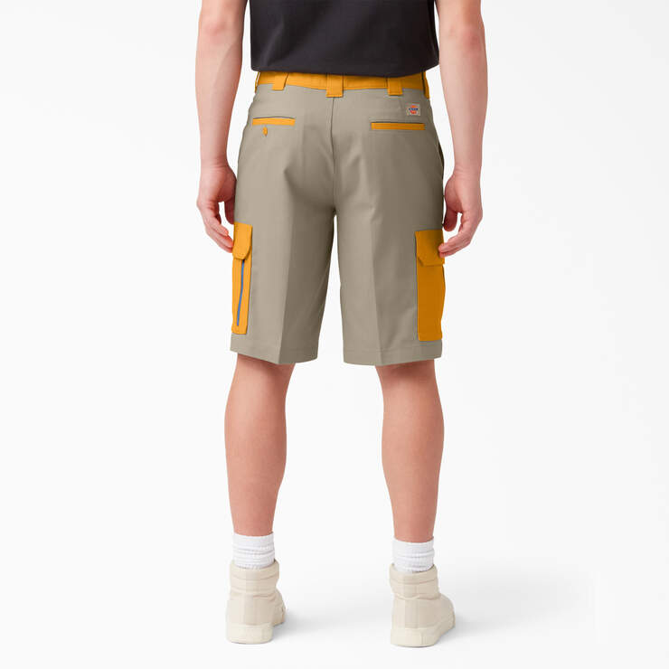 Mixed Media Relaxed Fit Cargo Shorts, 11" - Desert Sand/Radiant Yellow (CBO) image number 2