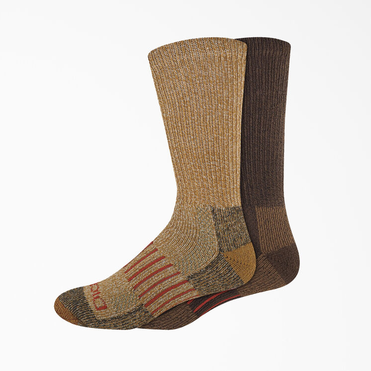 Steel Toe Moisture Control Crew Socks, Size 6-12, 2-Pack - Brown Duck &#40;BD&#41;