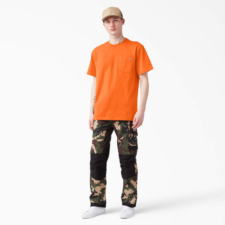 Heavyweight Neon Short Sleeve Pocket T-Shirt - Bright Orange (BOD) image number 9
