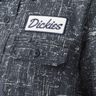 Women&#39;s Short Sleeve Cropped Work Shirt - Rinsed Navy Crosshatch &#40;R2A&#41;