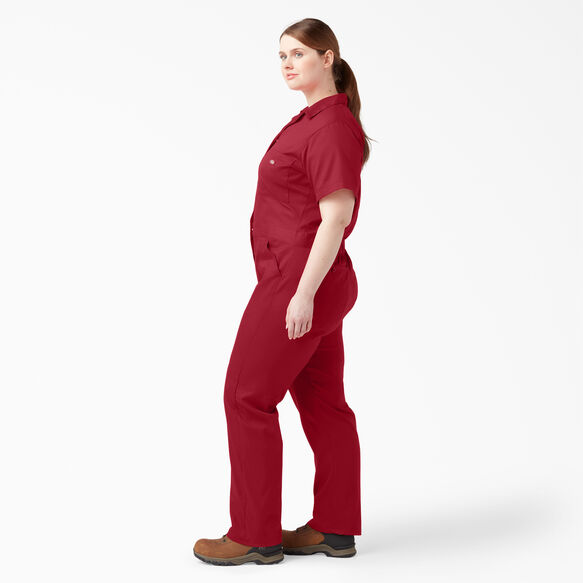 Women&#39;s Plus FLEX Cooling Temp-iQ&reg; Short Sleeve Coveralls - English Red &#40;ER&#41;