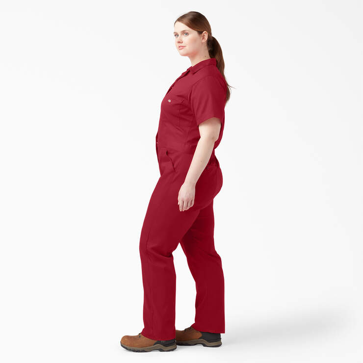 Women's Plus FLEX Cooling Short Sleeve Coveralls - English Red (ER) image number 3