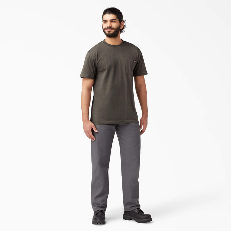 Heavyweight Short Sleeve Pocket T-Shirt - Black Olive (BV) image number 8