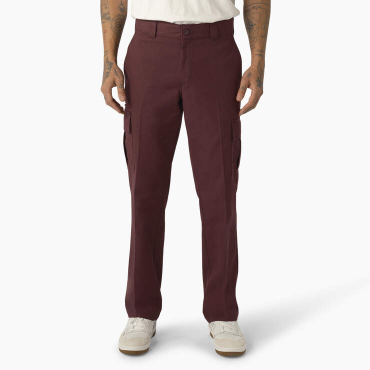 Regular Fit Cargo Pants - Wine w/ Contrast Stitching (CSW) image number 1