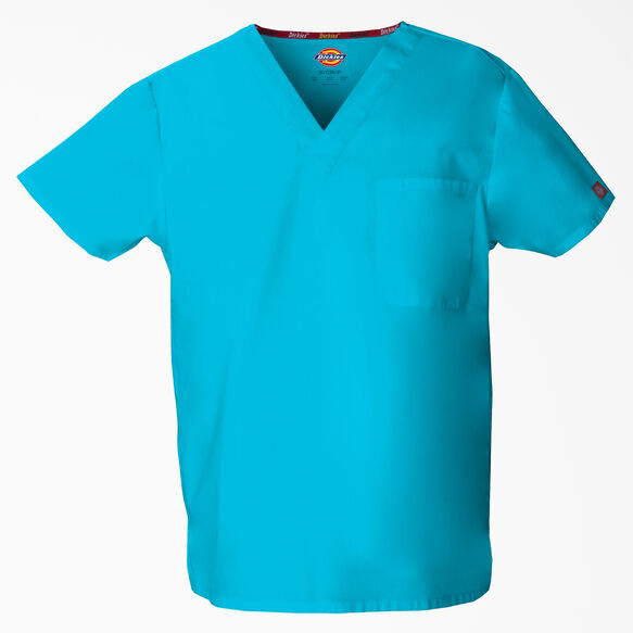 Unisex EDS Signature V-Neck Scrub Top - Turquoise (TQW)