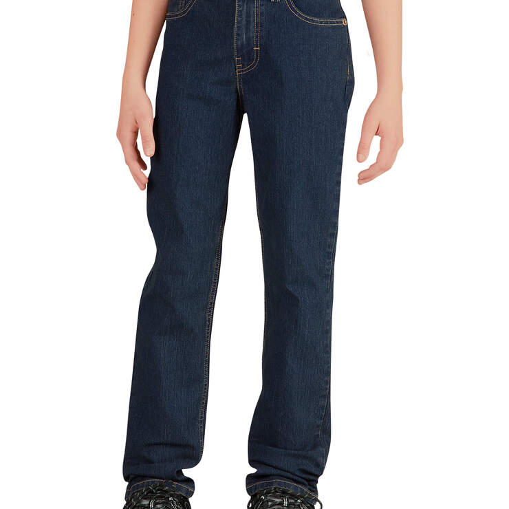Boys' Flex Slim Fit Skinny Leg 5-Pocket Denim Jeans, 8-20 - Stonewashed Medium Blue (MNT) image number 1