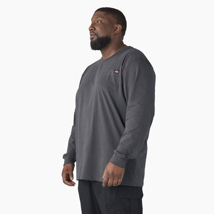 Heavyweight Long Sleeve Pocket T-Shirt - Charcoal Gray (CH) image number 6