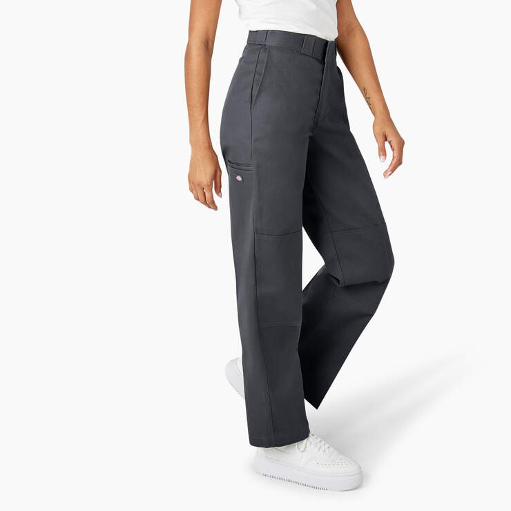 Women’s Loose Fit Double Knee Work Pants - Charcoal Gray (CH) image number 4