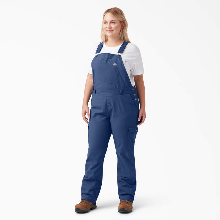 Women's Plus Cooling Ripstop Bib Overalls - Rinsed Retro Indigo (RRI) image number 1