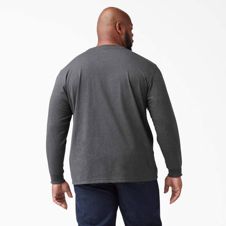 Heavyweight Heathered Long Sleeve Pocket T-Shirt - Charcoal Gray Heather (CGH) image number 4