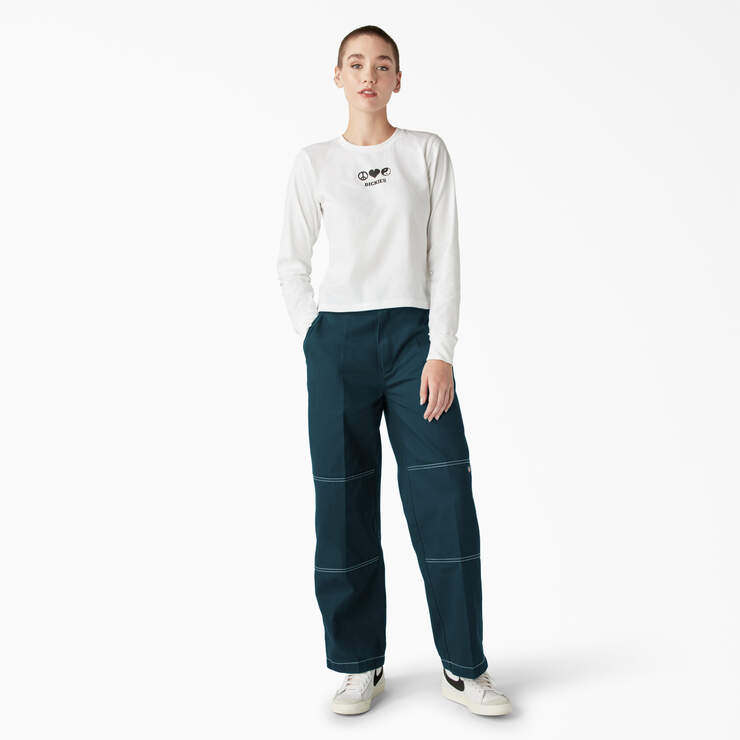 Women’s Relaxed Fit Double Knee Pants - Reflecting Pond (YT9) image number 4