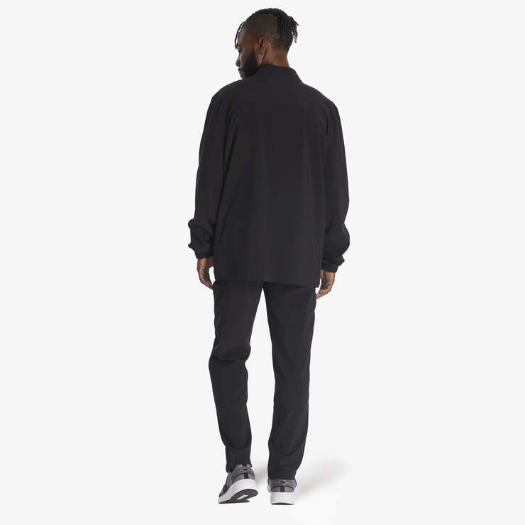 Men's EDS Essentials Zip Front Scrub Jacket - Black (BLK) image number 6