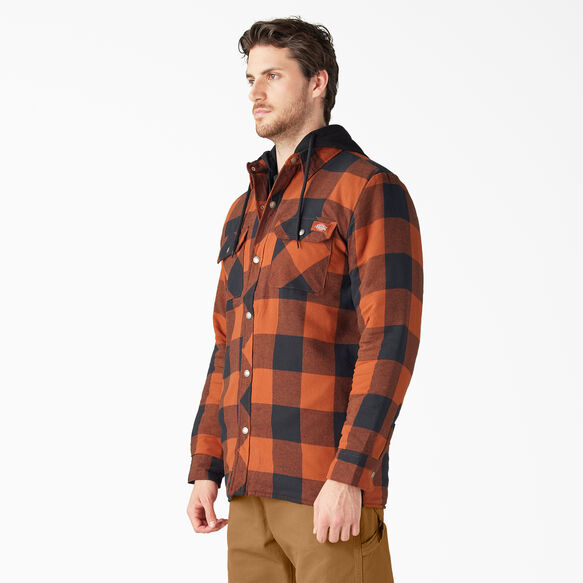 Relaxed Fit Icon Hooded Quilted Flannel Shirt Jacket - Gingerbread Buffalo Plaid &#40;GPB&#41;
