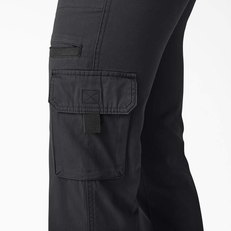 Women's Relaxed Fit Straight Leg Cargo Pants - Rinsed Black (RBK) image number 6