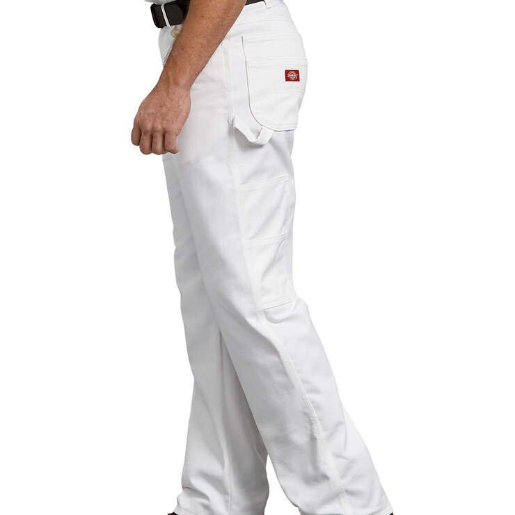 Relaxed Fit Straight Leg Polyester-Blend Premium Painter's Pants - White (WH) image number 2