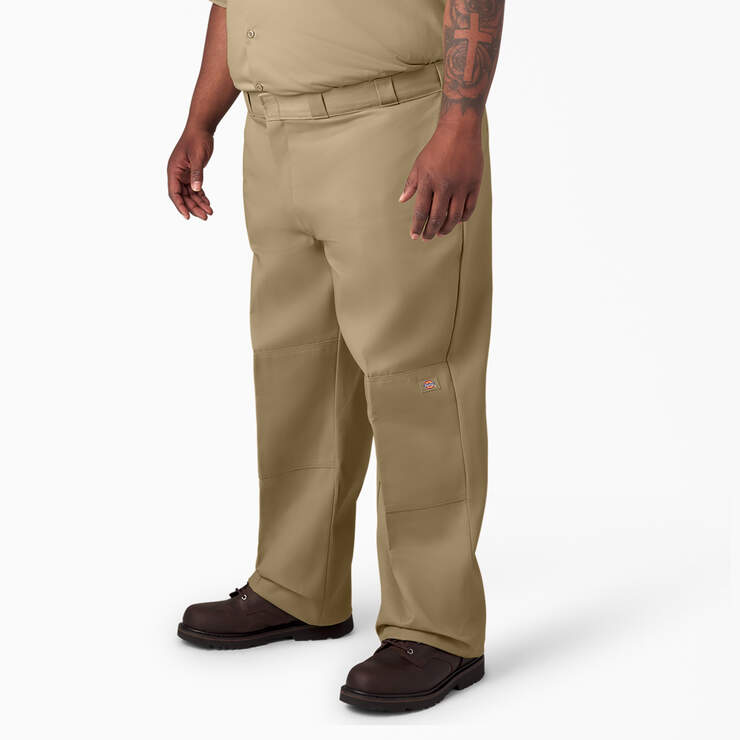Loose Fit Double Knee Work Pants - Khaki (KH) image number 7