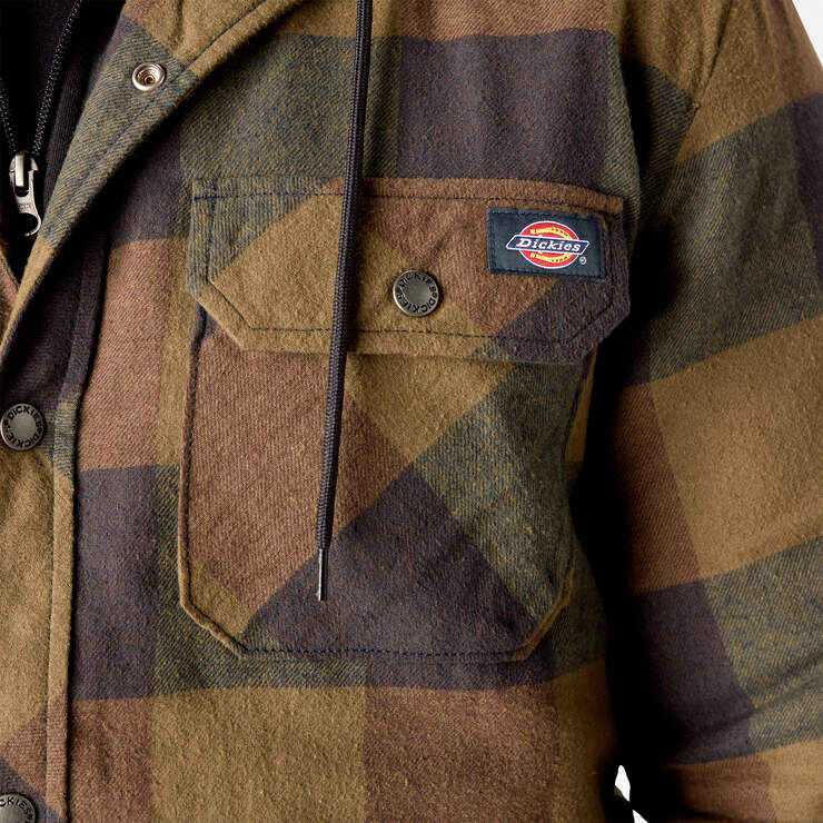 Flannel Hooded Shirt Jacket - Navy/Brown Duck Buffalo (NBU) image number 5