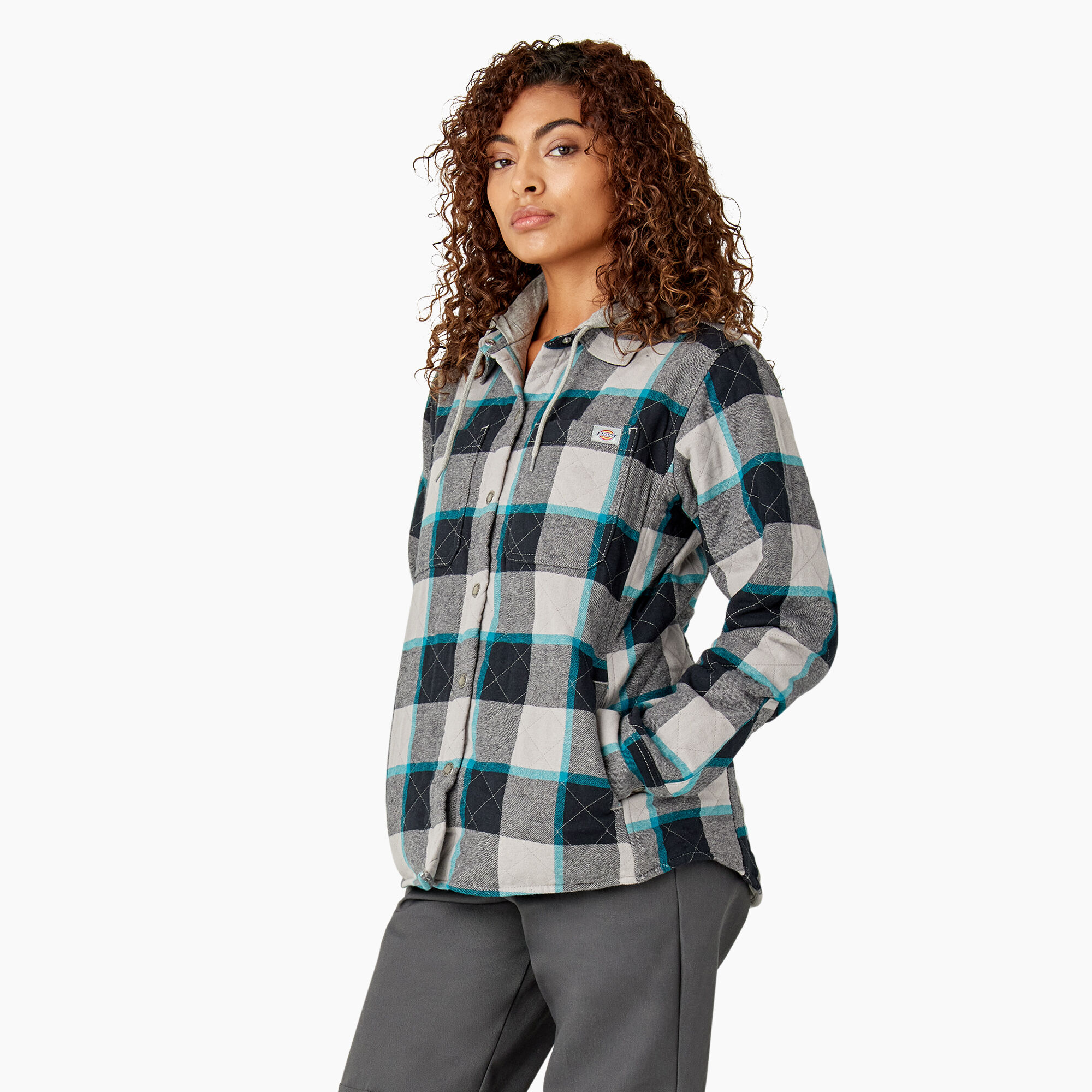 Women s Flannel Hooded Shirt Jacket Womens Shirt Jackets