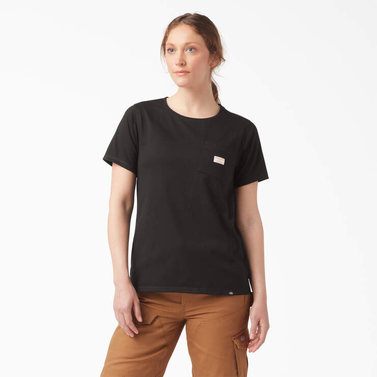 Traeger x Dickies Women's Pocket T-Shirt - Black (KBK) image number 2