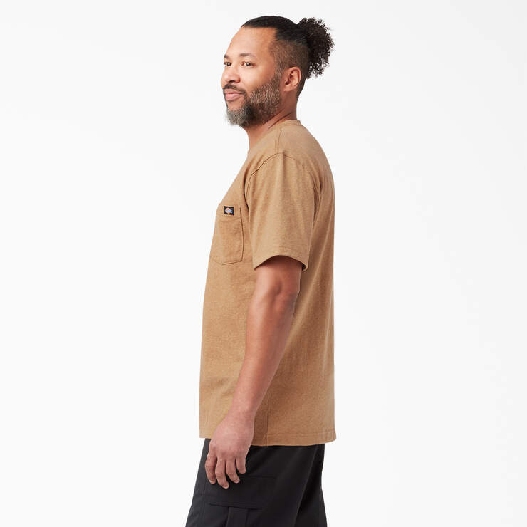 Heavyweight Heathered Short Sleeve Pocket T-Shirt - Brown Duck Heather (BDH) image number 3