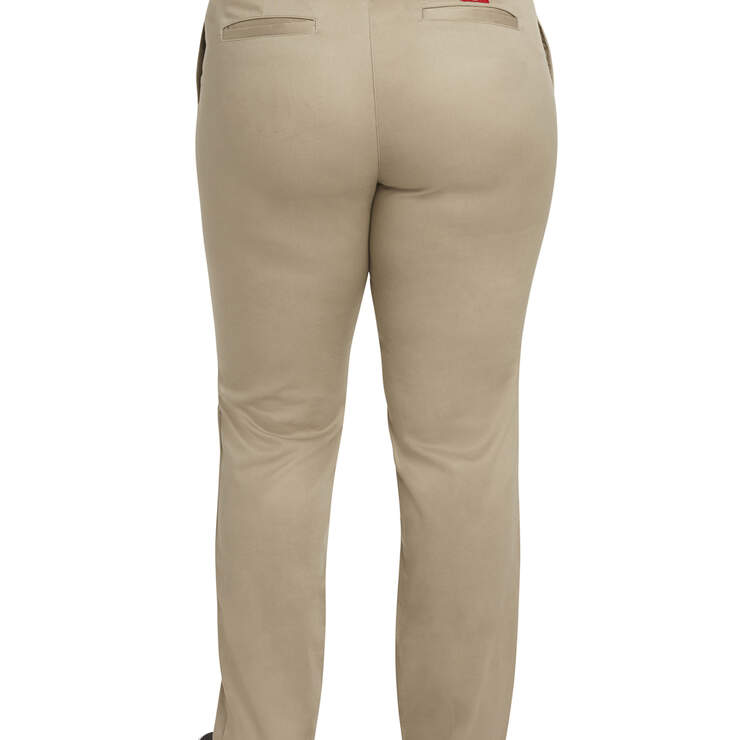 Dickies Girl Juniors' Plus 4-Pocket Straight Leg Pants - Khaki (KHA) image number 2