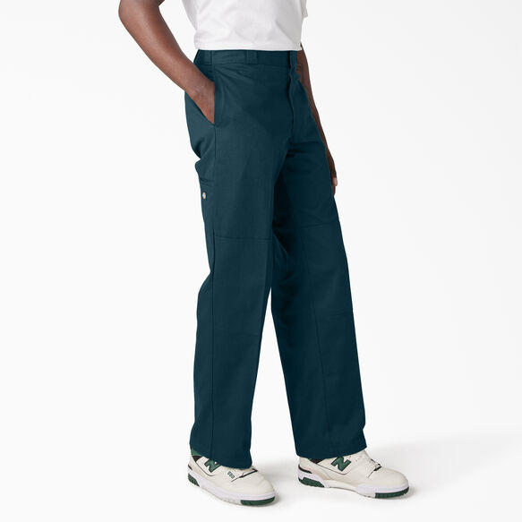 Loose Fit Double Knee Work Pants - Reflecting Pond &#40;YT9&#41;
