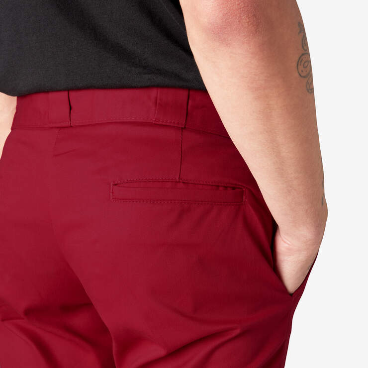 Skinny Fit Double Knee Work Pants - English Red (ER) image number 7