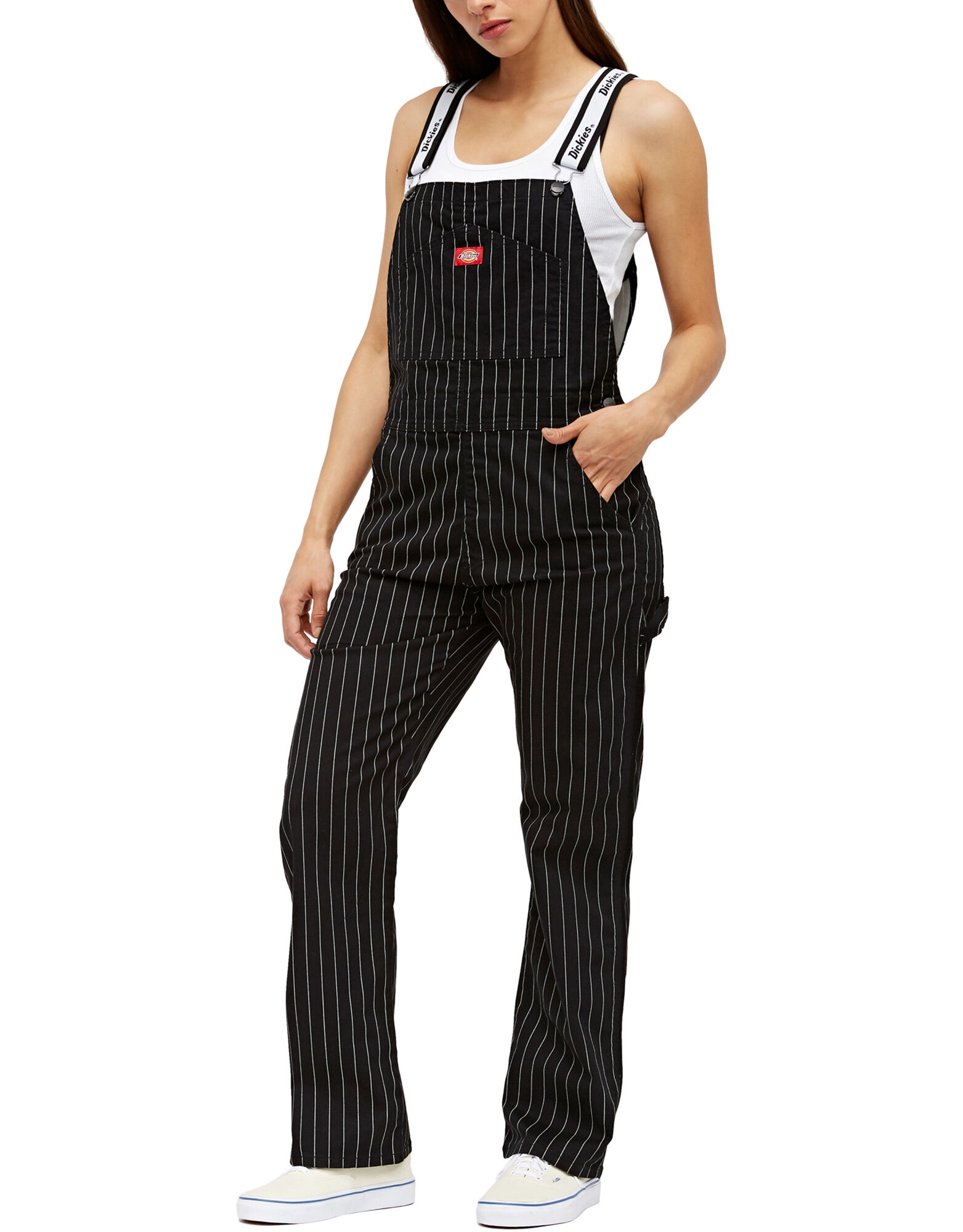 Dickies Girl Juniors Pinstriped Overalls