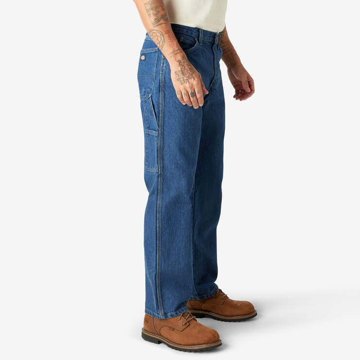 Relaxed Fit Heavyweight Carpenter Jeans - Stonewashed Indigo Blue (SNB) image number 4
