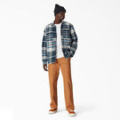 Flannel Quilted Lined Shirt Jacket - Cream Blue Plaid &#40;CPA&#41;
