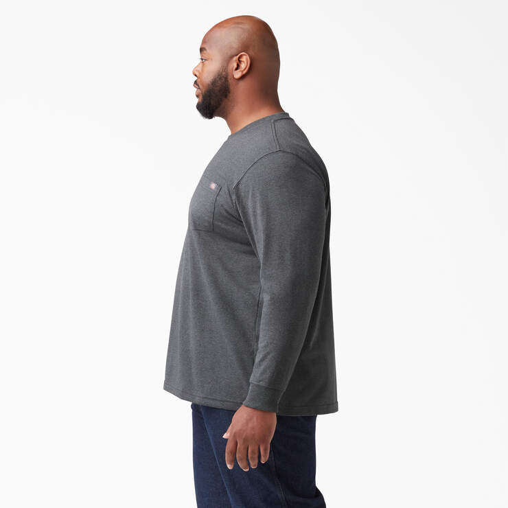 Heavyweight Heathered Long Sleeve Pocket T-Shirt - Charcoal Gray Heather (CGH) image number 5
