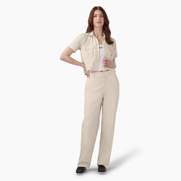 Women’s Loose Fit Double Knee Work Pants - Stone Whitecap Gray (SN9) image number 5