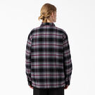 Flannel Quilted Lined Shirt Jacket - Black Wine Grey Plaid &#40;APW&#41;