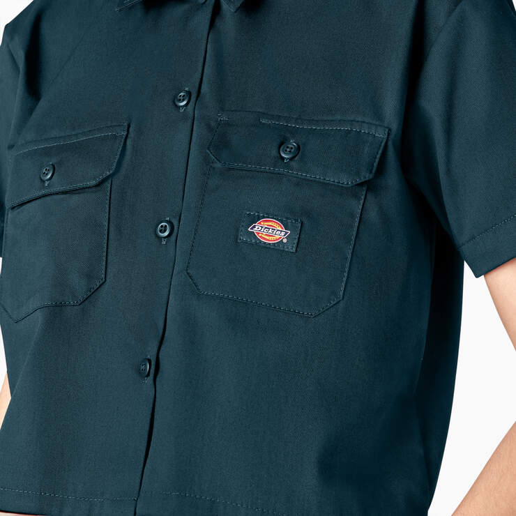 Women's Cropped Work Shirt - Reflecting Pond (YT9) image number 5