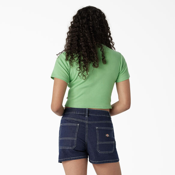 Women&#39;s Butterfly Graphic Cropped Baby T-Shirt - Apple Mint &#40;AR2&#41;