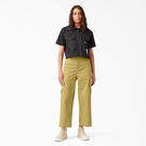 Women&#39;s Twill Cropped Cargo Pants - Stonewashed Dark Khaki &#40;S2K&#41;
